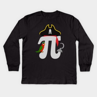 Pi rate Math Geek - Funny Pi Day Kids Long Sleeve T-Shirt